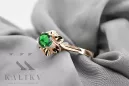 Emerald Original Vintage 14K Rose Gold Ring Bijuteria Vintage vrc004r